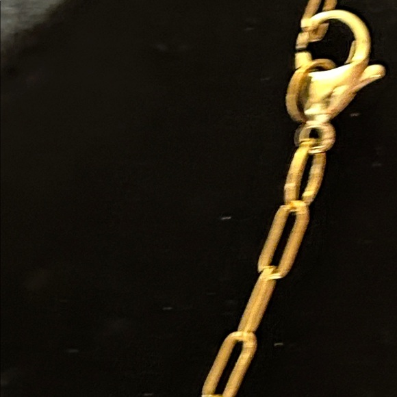 Louis Vuitton #306 Gold-tone LV Padlock Pendant Necklace on 20” Paperclip Chain - Picture 7 of 9